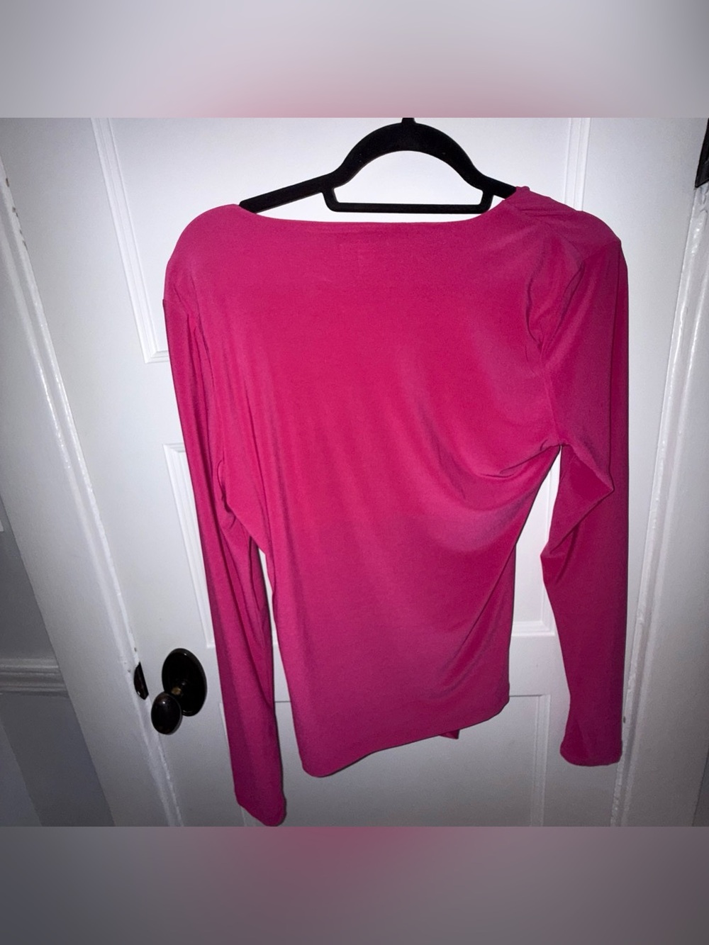 Vince Camuto Fuchsia Draped Asymmetric Long-Sleeve Top - Picture 2 of 3